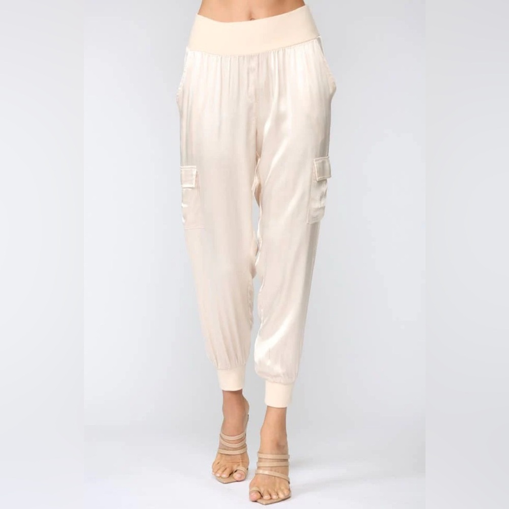 Fate Women's Champagne Satin Joggers